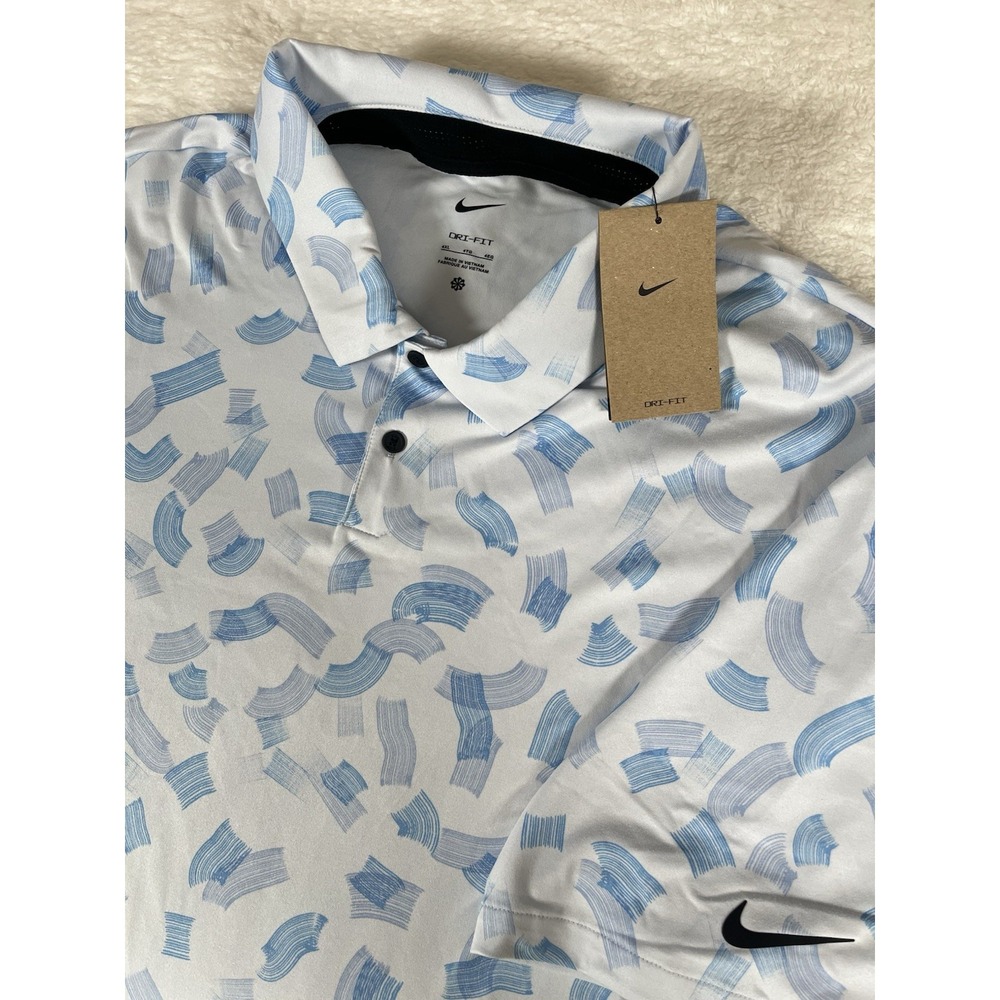 Nike Dri-Fit FD5735-072‎ Tour Rake Line Off White All Over Print Polo Men's 4XL